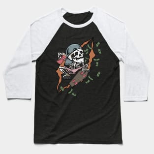 Money skater skull Baseball T-Shirt